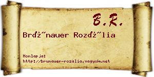 Brünauer Rozália névjegykártya